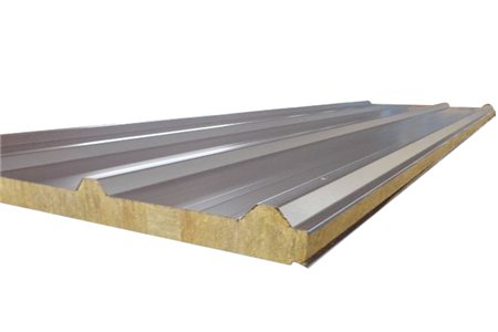 Panel de techo sándwich de lana mineral ignífugo
