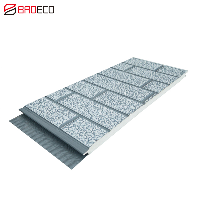 Panel de pared sándwich aislado tallado en metal PU